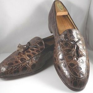 Alligator tassel slip ons